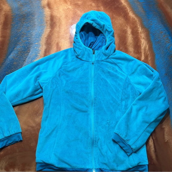North Face Reversible Windstopper Fleece Hooded Jacket Blue - Picture 6 of 12